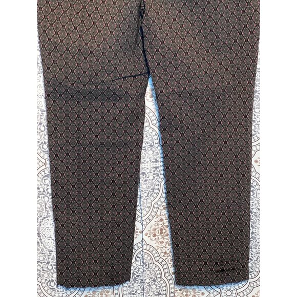 Allison Daley Petite 6P Women's Black & Pink Patterned Trousers - Picture 8 of 11
